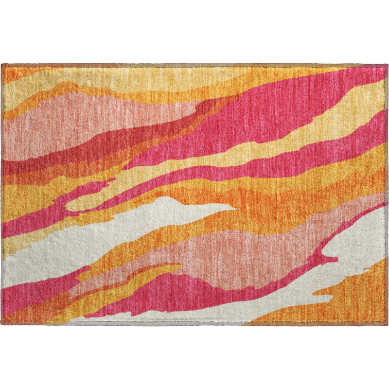 Premium Machine Washable Cossette AMF1047 Waves Rug, Rectangle 1 pi 8 po x 2 pi 6 po