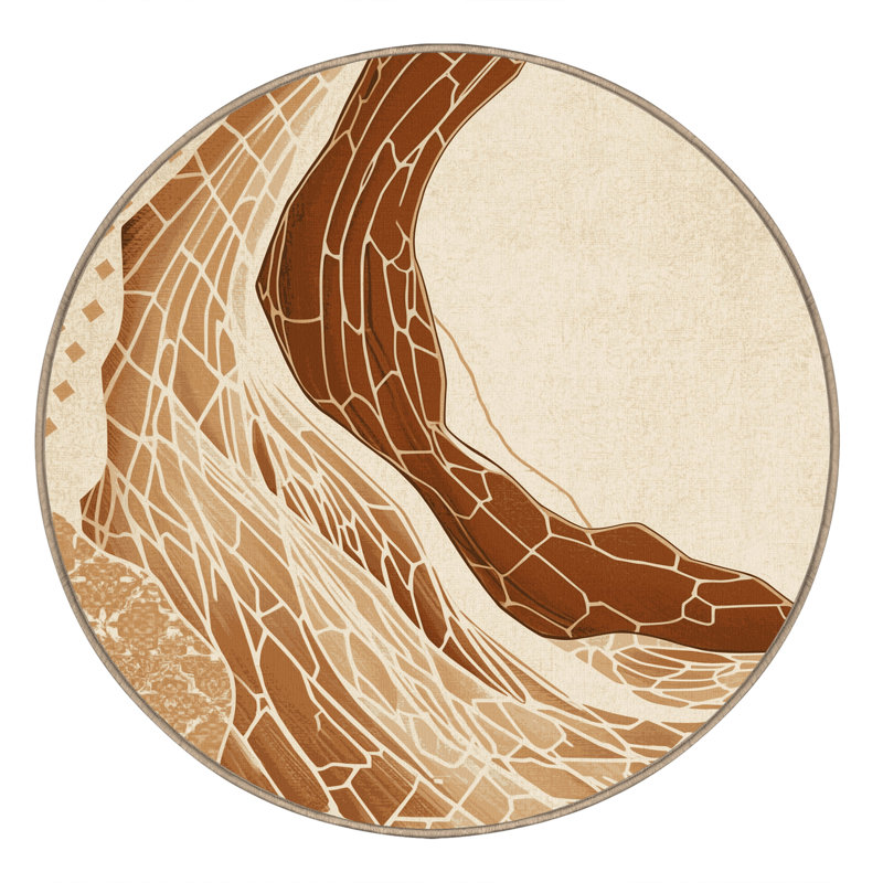 Tapis marocain moelleux moelleux d'inspiration mondiale, 6' Round