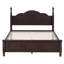 Agrégat d'ameublement de chambre à coucher en noyer foncé - Lit plateforme en bois robuste et deux tables de chevet pratiques 3: Offre spacieuse et beaucoup de rangement