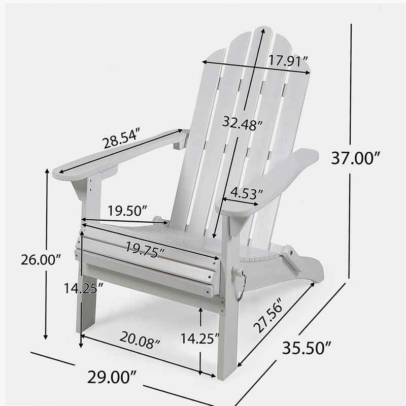 Chaise Adirondack pliable Hollywood, Blanc