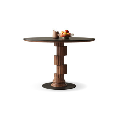 Black Round Sintered Stone Dining table