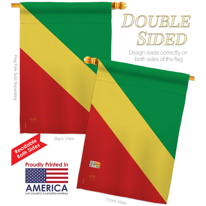 Double Sided 40'' H x 28'' W Polyester Flag Set