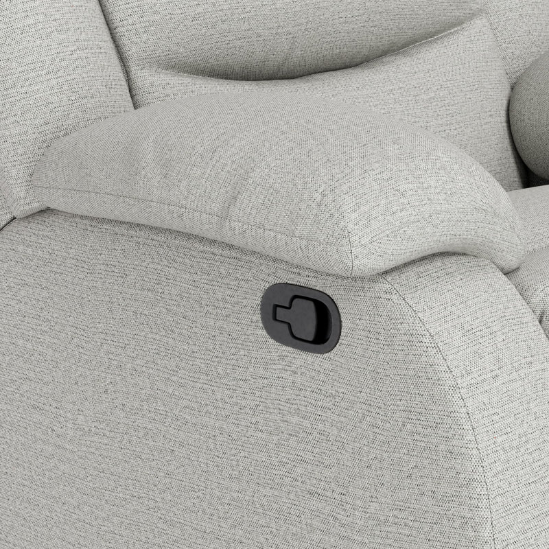 37'' Wide Manual Recliner Chair, Modern Fabric Reclining Sofa Chair With Armrest And Back, Roseto Grey Faux Leather
