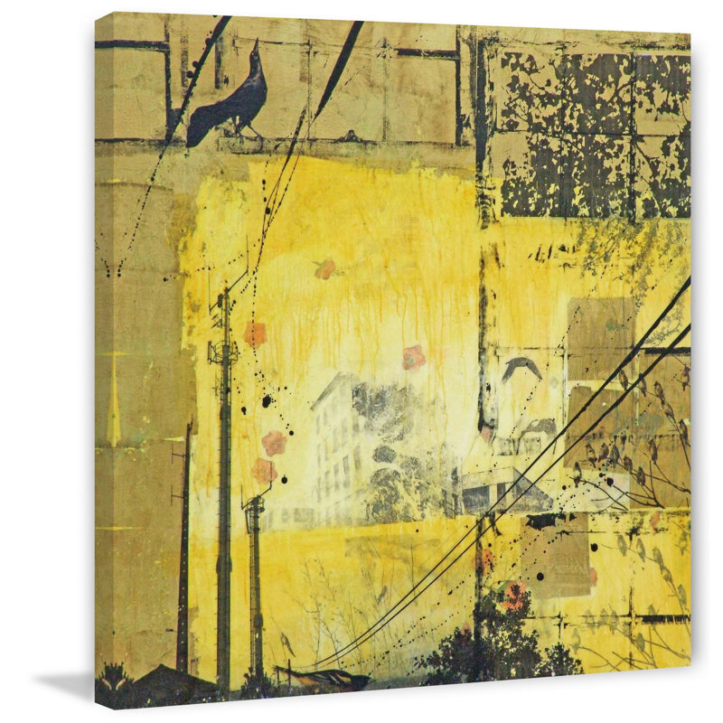 Dancing Crow by Tracy Silva Barbosa - Wrapped Canvas Painting, 46 cm H x 46 cm W x 4 cm D