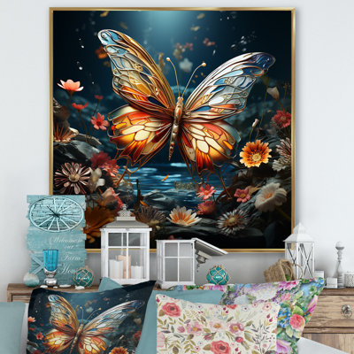Envol de papillon sur toile