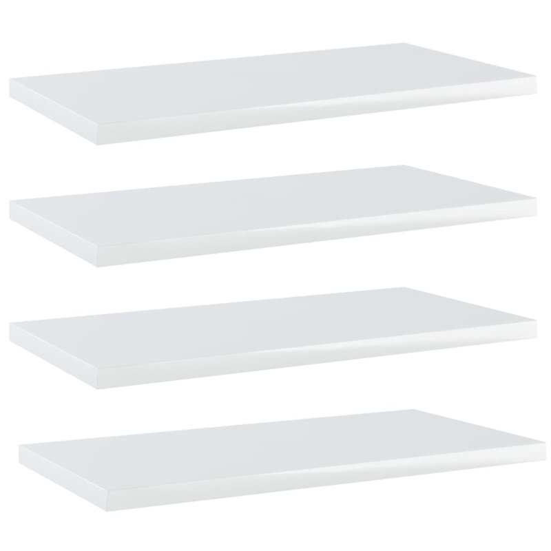 Tablettes flottantes étagères murales, Blanc très luisant, H 0,6 po x l 15,7 po x P 7,9 po