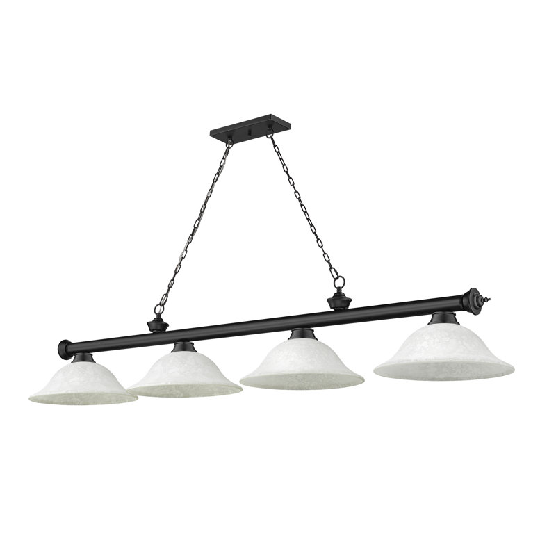 Annaleisa 4 - Light Pool Table Lights Pendant, Matte Black