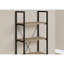 Bibliothèque, bibliothèque, 4 niveaux, H 48 po, bureau, chambre à coucher, stratifié brun, métal noir, contemporain, moderne-901250942