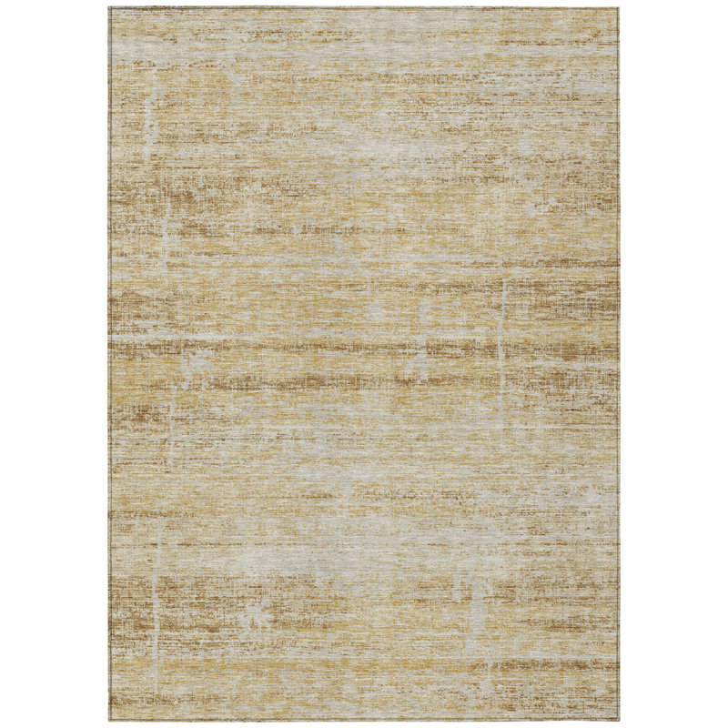 Tapis extérieur lavable abstrait beige et blé 8 pi x 10 pi