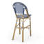 Tabouret en osier avec structure en aluminium