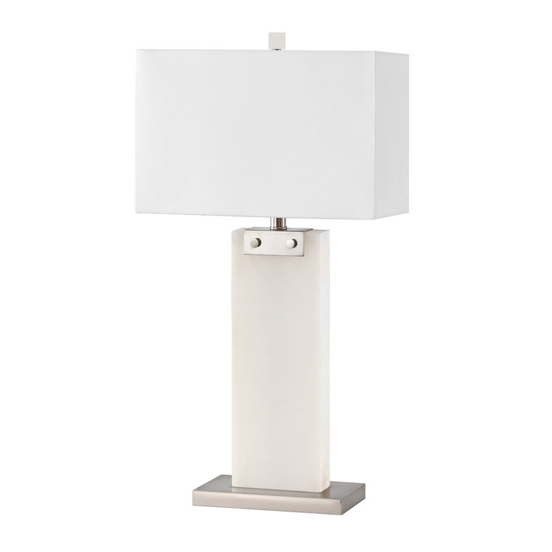 Omon Table Lamp, White/Silver