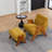 Chenille Upholstered Armchair With Matching Ottoman-1765337426