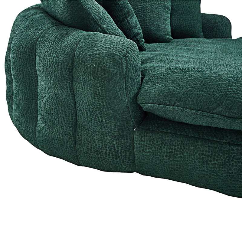 Fauteuil à billes rembourré avec coussins, Émeraude