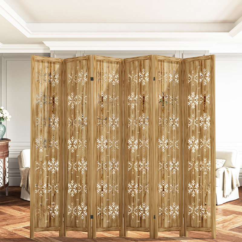Paravent en bois, 6, H 66,9 po x l 94,9 po x P 0,7 po