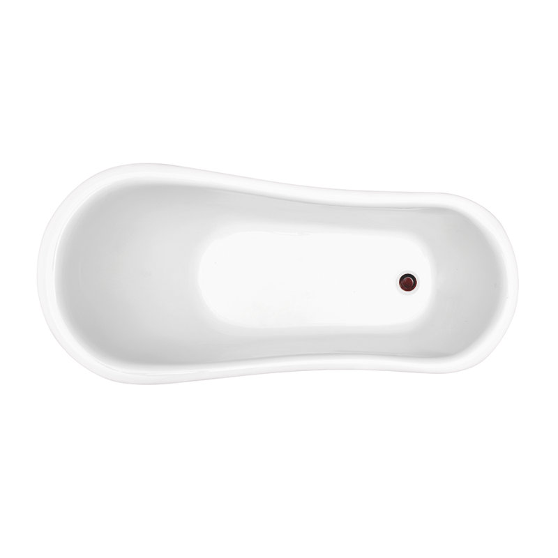 61" Streamline Clawfoot Soaking Acrylic Bathtub and Bamboo Tray, Matte Oil Rubbed Bronze, Matte Oil Rubbed Bronze