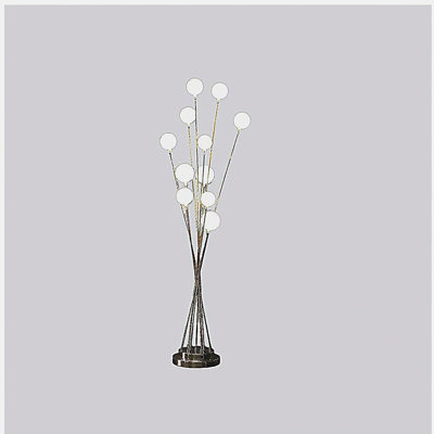 46" 11-light Acrylic Ball Chrome Gold Metal Floor Lamp