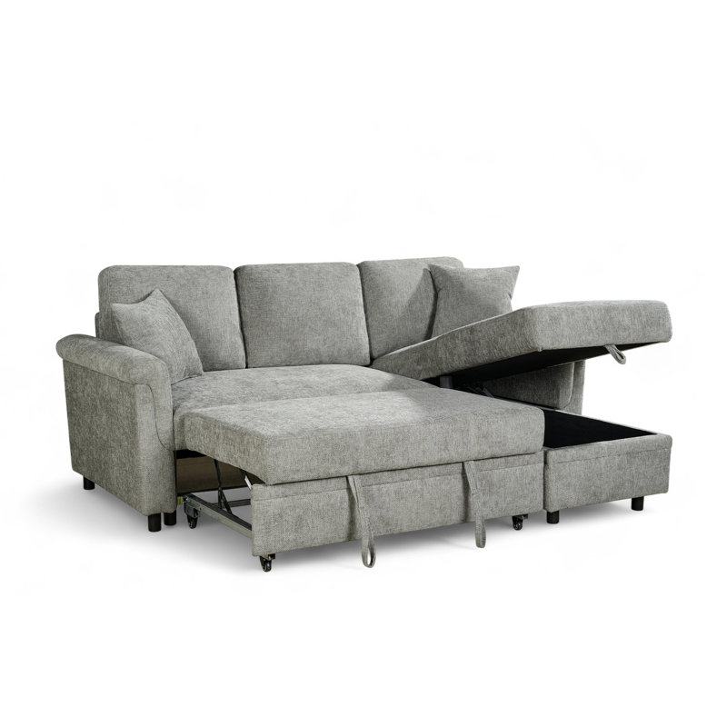 Advika 4 Seater Sofa Bed, Right Hand Facing, Grey