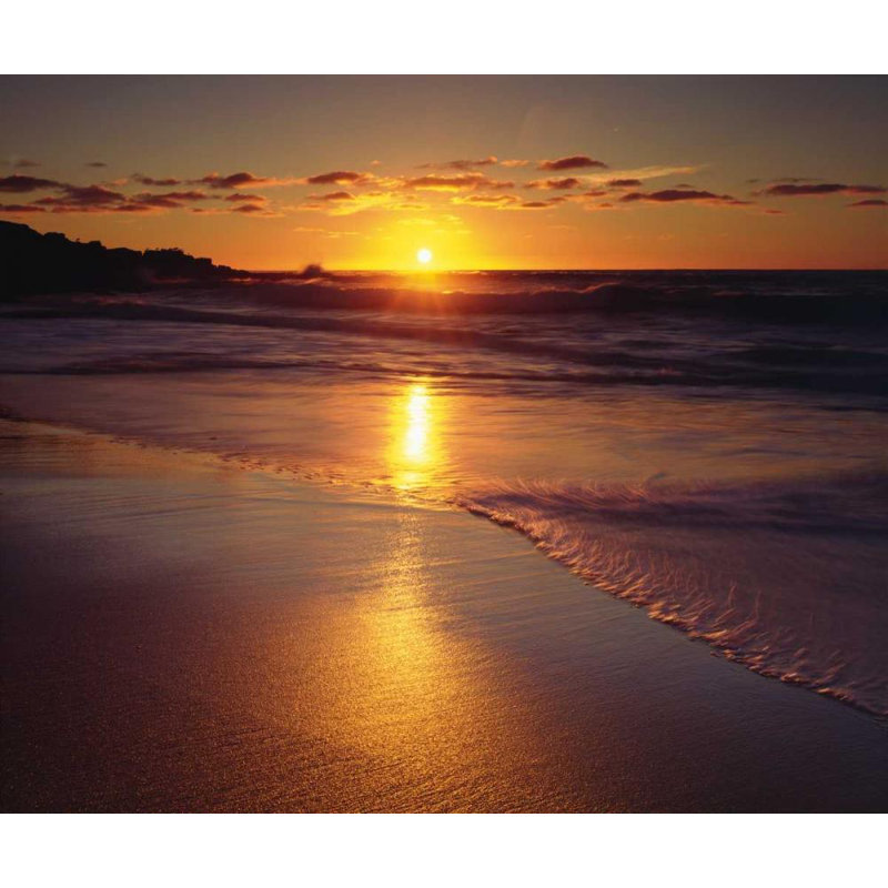 Art sur toile tendue par Talbot Frank, Christopher, CA, San Diego, A Beach in La Jolla at Sunset, H 36 po x l 42 po