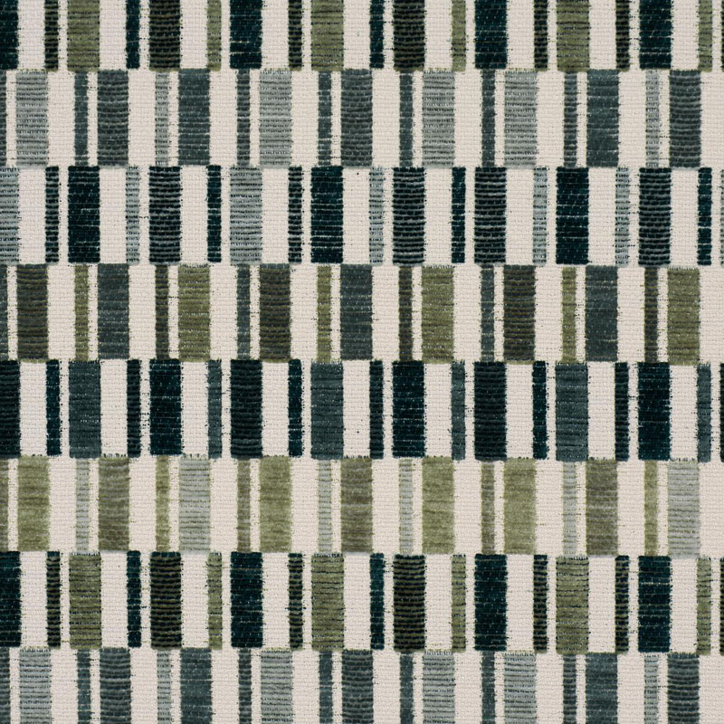 Anders Striped and Geometric Fabric, Green
