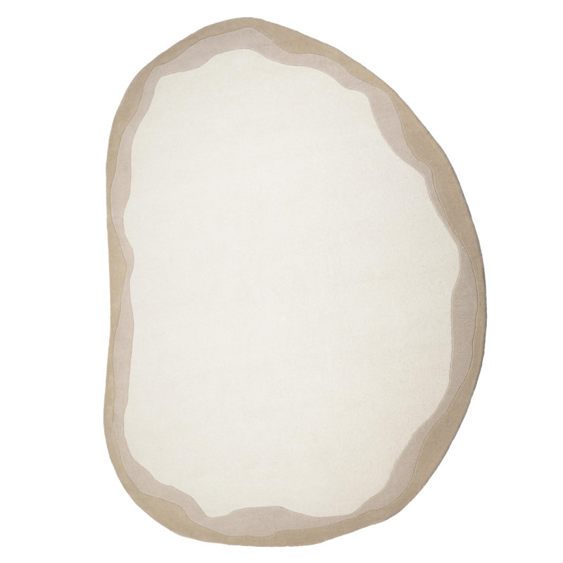 Tarba Tan Organic Floor Rug, Oval 8' x 10"