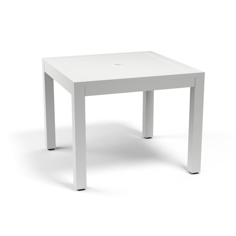 Naples Outdoor Square Dining Table, Satin White, 29"H x 36"W x 36"W