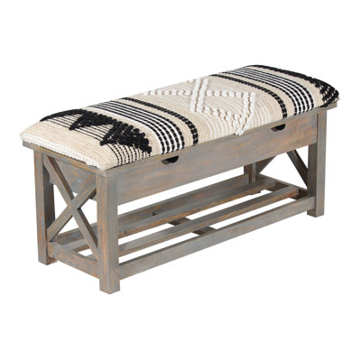 Braxdyn Cotton Upholstered Storage Bench