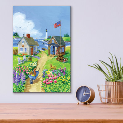  «Boathouse Cove» par Geraldine Aikman, art mural en verre acrylique, 12 po x 16 po