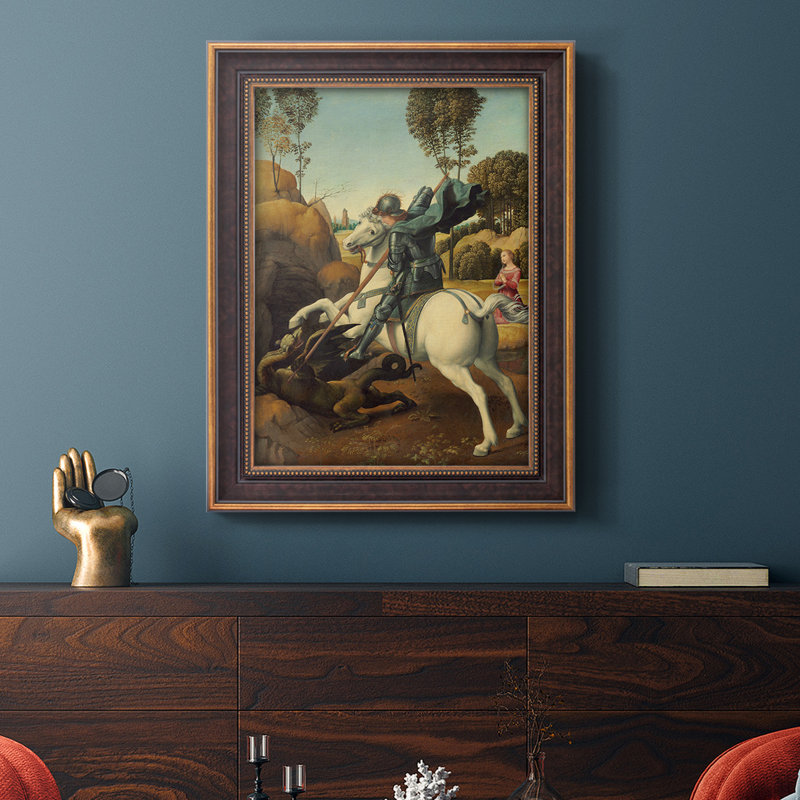 Saint George and the Dragon - reproduction d'art sur toile, H 36 po x l 24 po x P 2,5 po