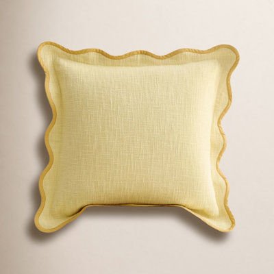 Cotton Scalloped Throw Pillow Cover