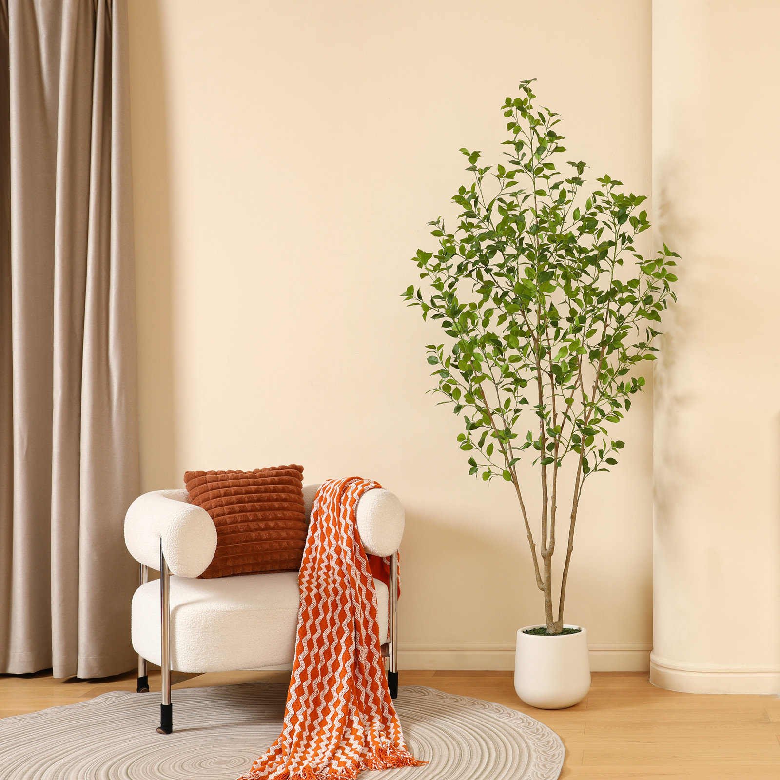 Aniston 84" Ficus Tree in Pot, 84" H x 28" W x 28" D