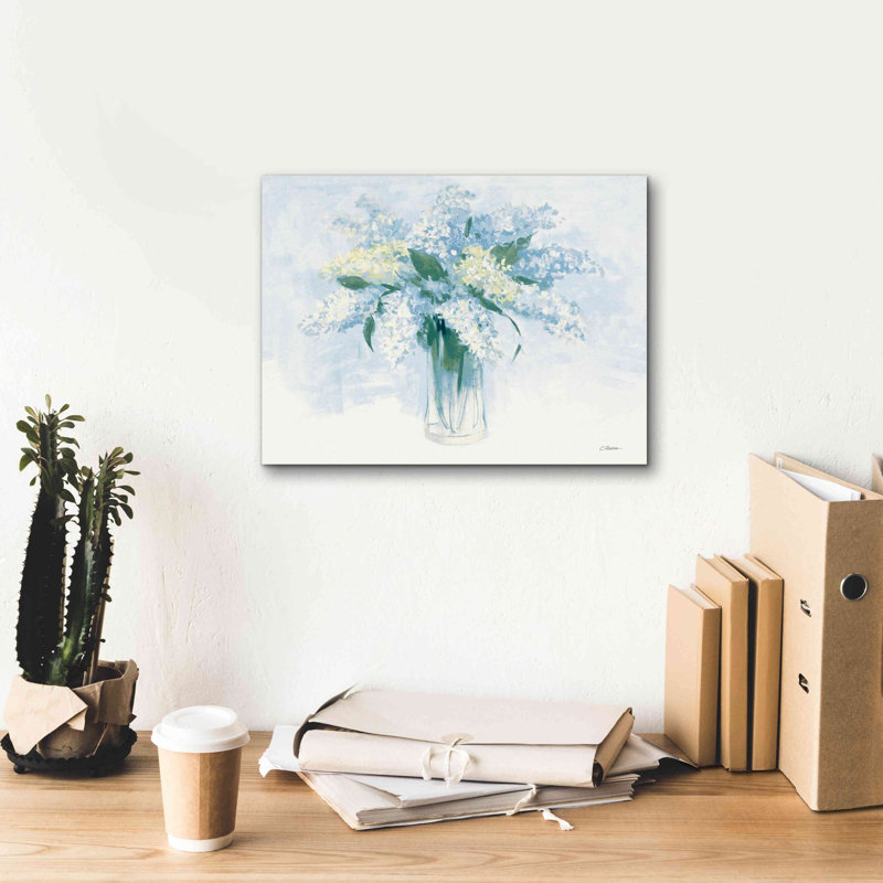 «Aarish Contemporary Lilac Blue on Canvas» par Carol Rowan, reproduction, H 12 po x l 16 po x P 0,75 po