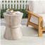 Table d'appoint d'extérieur / d'intérieur en béton léger, finition travertin