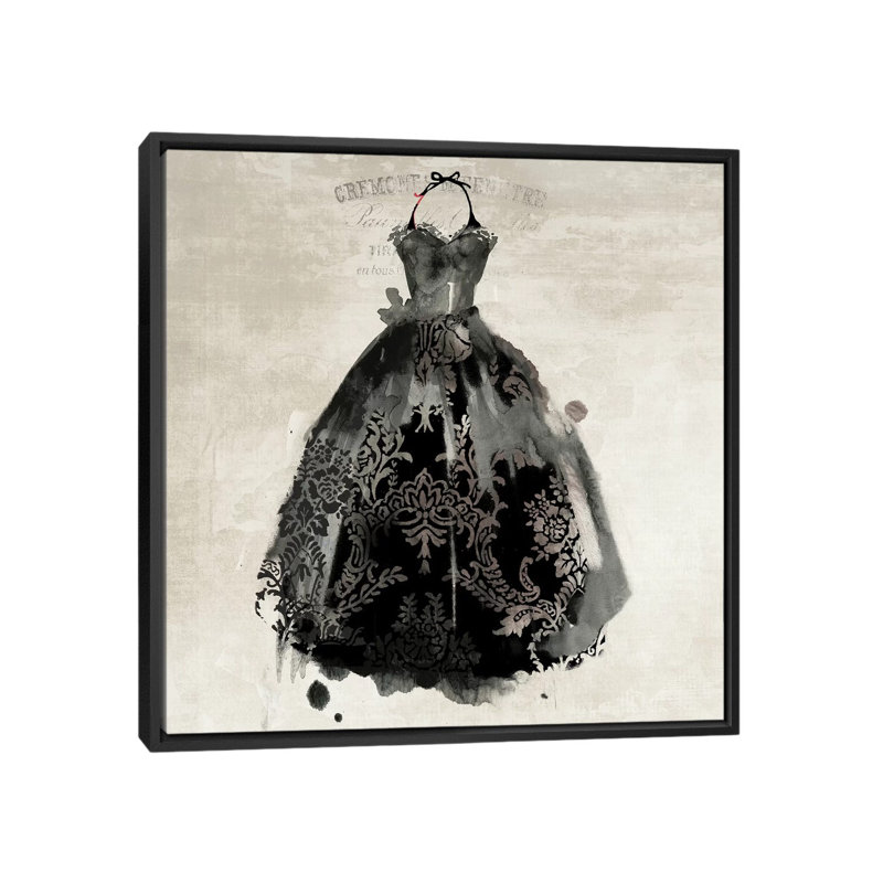 «Black Dress II», impression sur toile, H 18 po x l 18 po x P 1,5 po, Toile avec cadre noir, Pas de tapis