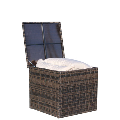 Boîte de rangement d'extérieur brune avec tissu