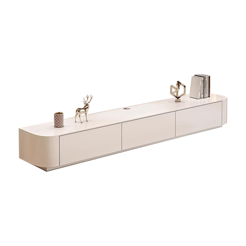 Beige Solid Manufactured Wood TVStands, 11.81" H x 70.87" L x 11.81" W