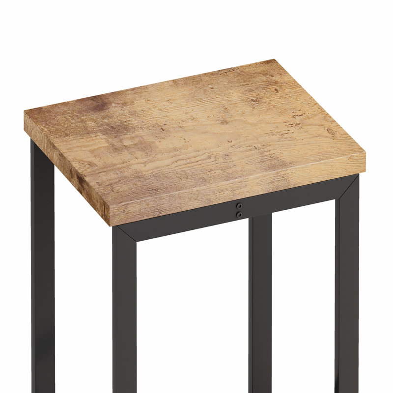 Ensemble de table de salle à manger, de pub, de table de salle à manger longue avec 3 tabourets Jonnae, Naturel/noir