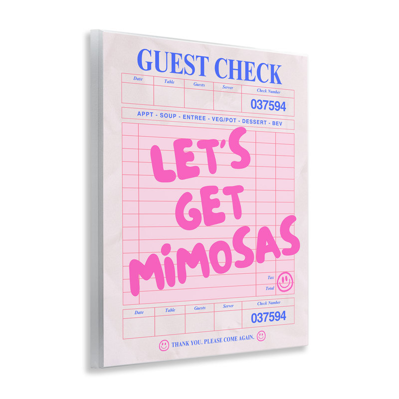 Art mural «Stupell industries Let Get Mimosas Check» par House of Lulu
