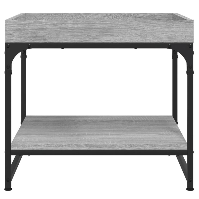 Eichorn Four Leg Coffee Table with Storage, 45cm H x 49.5cm L x 49.5cm W, Grey Sonoma