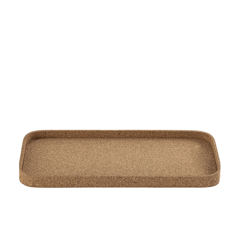 Grand plateau rectangulaire en liège, L 7,5 po x P 18,5 po x H 1,25 po