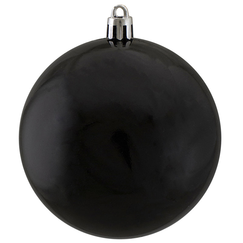 Shatterproof Christmas Ball Ornaments 3.25" (80mm), Jet Black