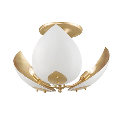 Plafonnier semi-encastré 3 lumières 19 po Lotus