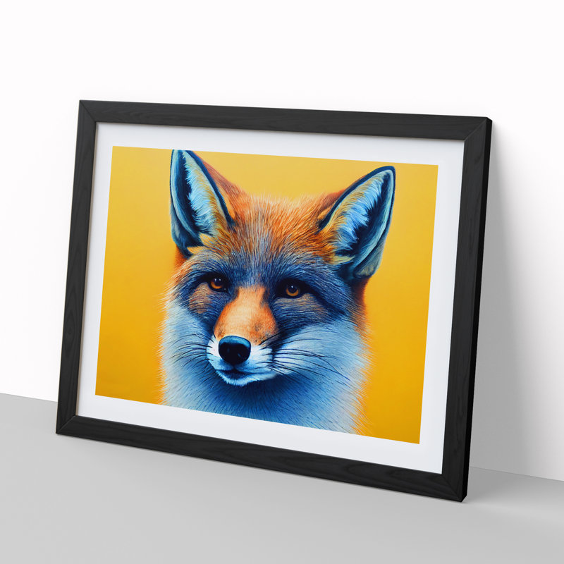 Classic Fox - Framed Print, Black, 46cm H x 64cm W x 2cm D