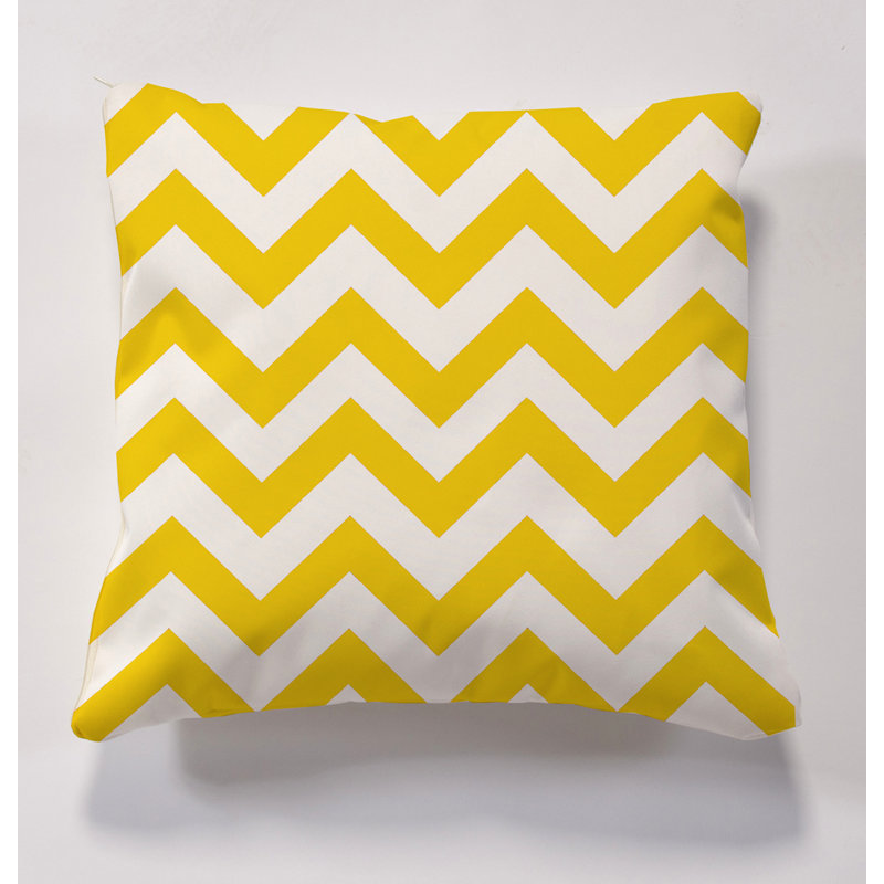 Iori Indoor / Outdoor Chevron Square Cushion, Yellow