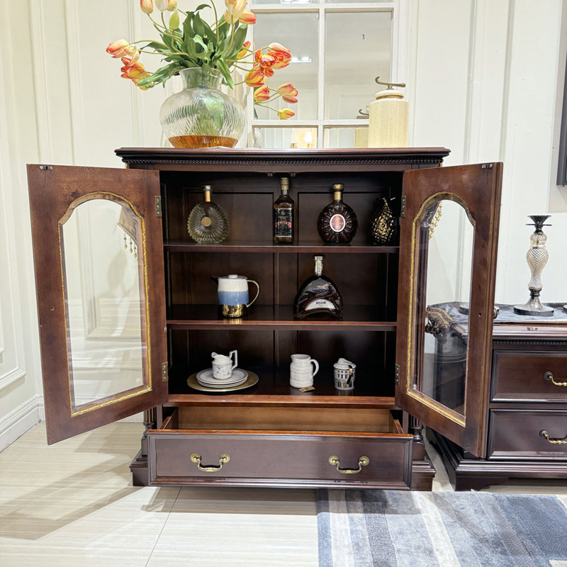 Vitrine à porte en verre avec tiroir