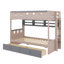 Lit superposé de style château avec 2 tiroirs, tablette, lit superposé en bois avec lumières DEL-1860052982-1860052983