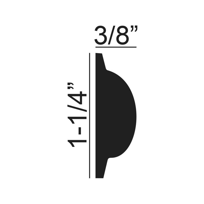 0.38'' H x 96'' W x 0.38'' D Urethane Chair Rail