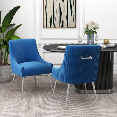 Chaise d'appoint en velours capitonné de 22 po Baudel