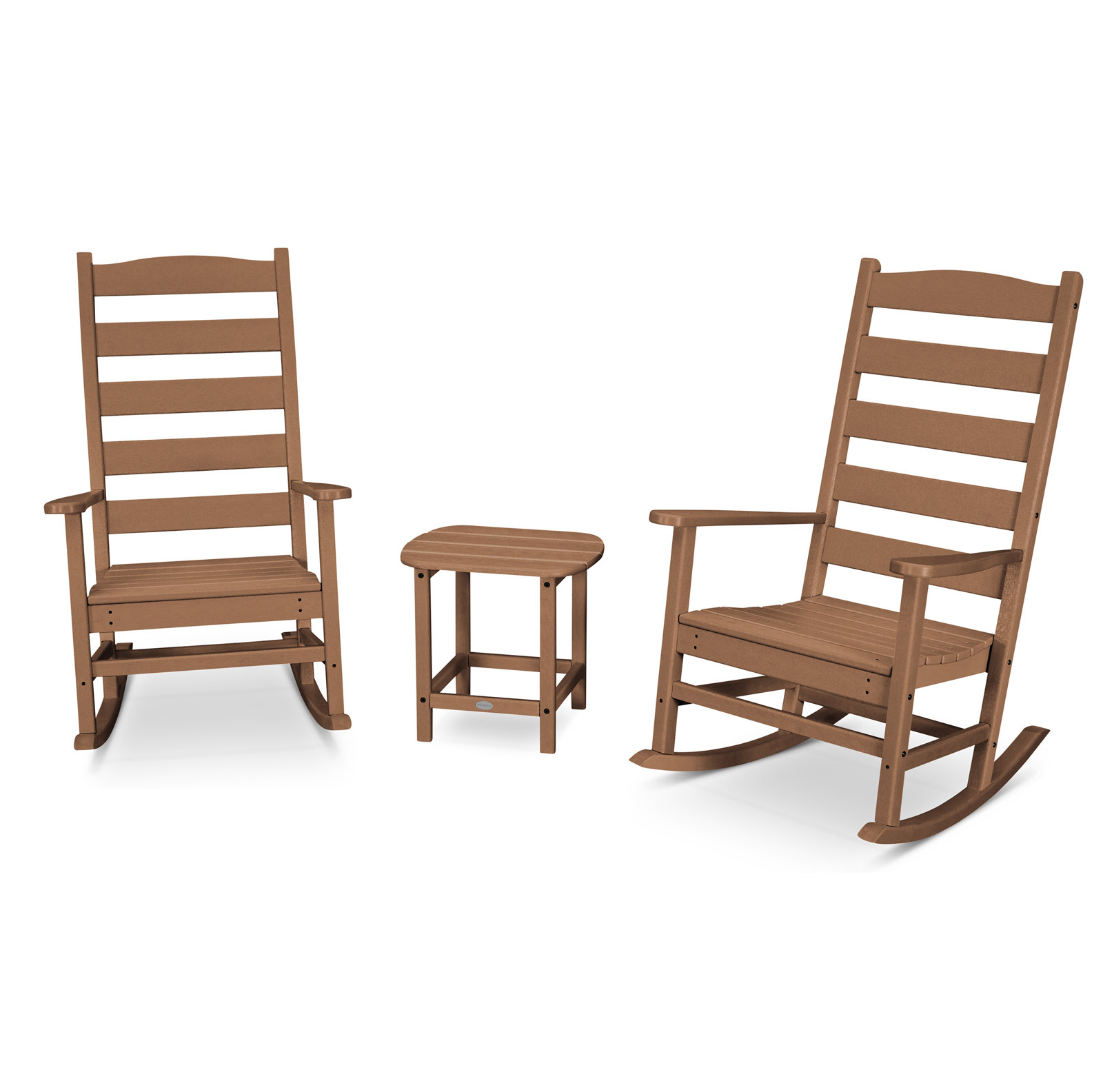 POLYWOOD® Rocker 2-Person Patio Seating Group, Teak