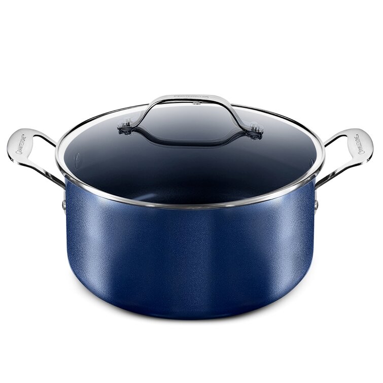 6 Qt Nonstick Stock Pot Soup Pot Granite Cooking Potcasserole Dish with Lid  NEW