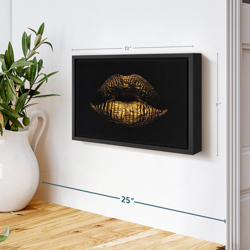 Impression sur toile Golden Lips, H 13 po x l 9 po